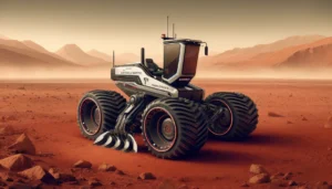 Karl Hoffman Concept art of the entirely robotic electric tractor from a rocket science company, now placed in a Mars landscape. The tractor should be equipped wit5