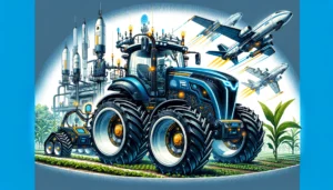 Karl Hoffman Detailed and vivid concept art of entirely robotic electric tractors designed by a rocket science company. The tractors should have an advanced, futur7