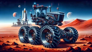 Karl Hoffman Detailed and vivid concept art of the entirely robotic electric tractor designed by a rocket science company, now set on Mars. The tractor should main2