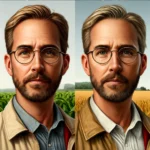 Karl Hoffman Photo realistic headshots of Karl Hoffman Agriculturalist, Professor, and Farm Journalist. Create two individual images showing him in different sett18