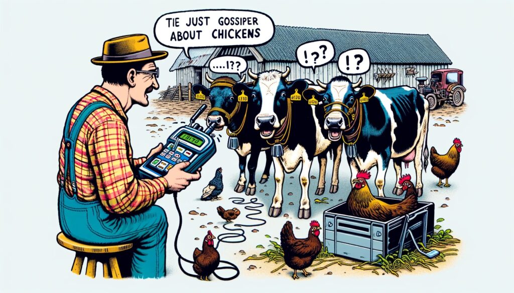 Breaking News: Local Farmer Invents Cow Translator, Discovers They’re Just Gossiping About Chickens