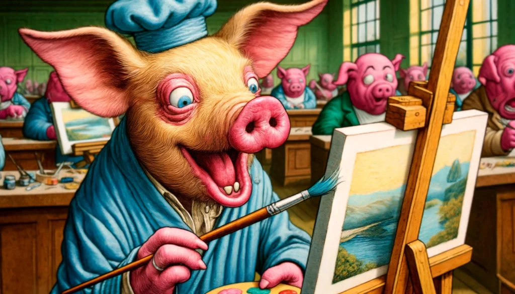 The Peculiar Case of the Painting Pigs: Art Critics Stunned