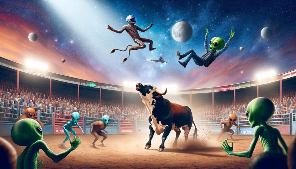 Aliens Land at Rodeo, Mistake “Terrorist” Bull for Earth Leader